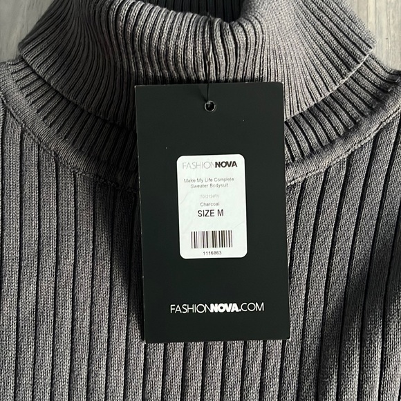 NWT Fashion Nova Sweater Bodysuit - Picture 5 of 5